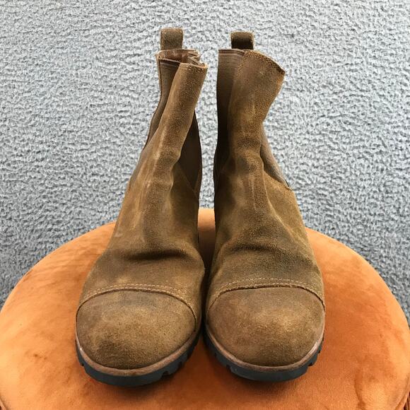 UGG Pax Waterproof Chipmunk Brown Leather Wedge Booties - Picture 3 of 15